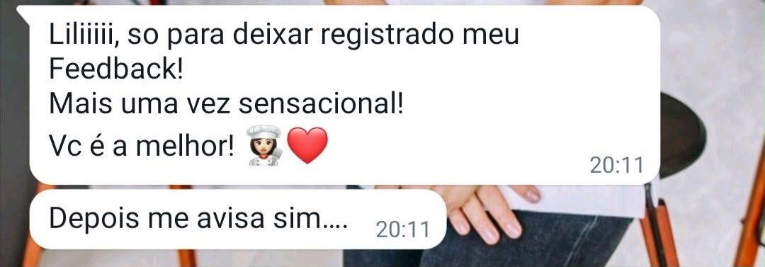 Depoimento de cliente no WhatsApp